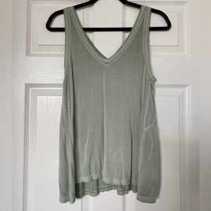 AE Soft & Sexy Green V-Neck Tank Top